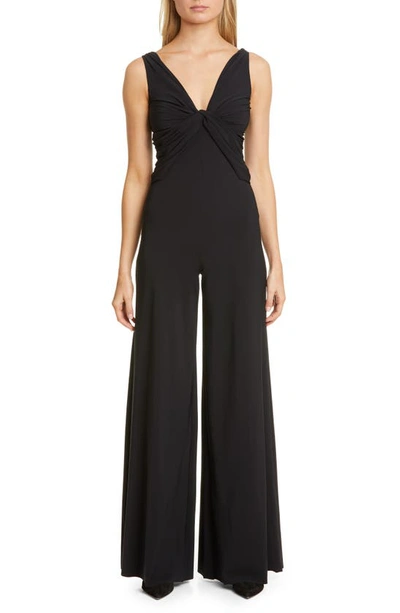 Chiara Boni La Petite Robe Zuzanne Twist Neck Jumpsuit In Nero