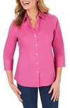 Foxcroft Mary Button-up Blouse In Forever Fuschia