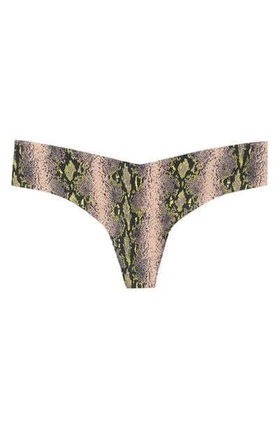 Commando Print Microfiber Thong In Bare Snake