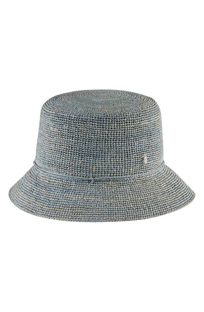 Helen Kaminski Packable Raffia Bucket Hat In Misty Lake