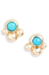 Anzie Bonheur Bubbling Brook 14k Gold Stud Earrings In Yellow Gold/ Blule
