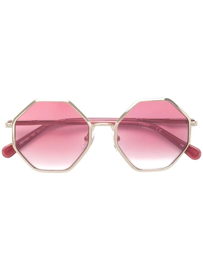 Chloé Kids' Octagonal Sunglasses In Pink