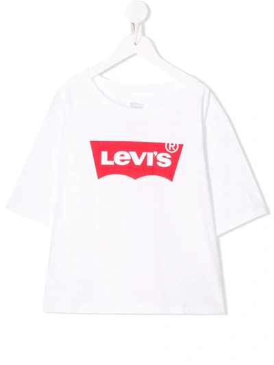 Levi's Kids T-shirt Light Bright Cropped For Girls In White