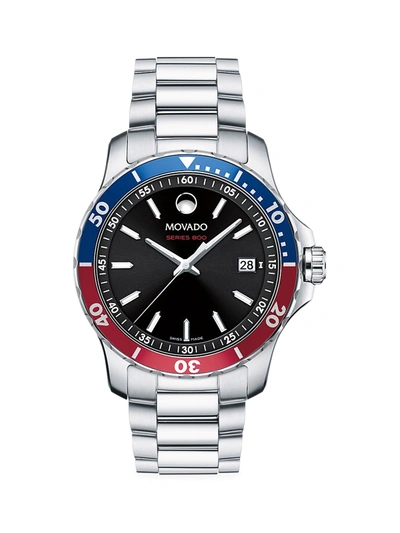 Movado Series 800 Quartz Black Dial Pepsi Bezel Mens Watch 2600152 In Red   / Black / Blue