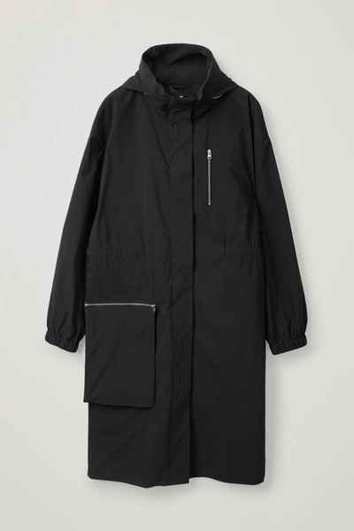 Cos Parka With Detachable Pocket In Blue