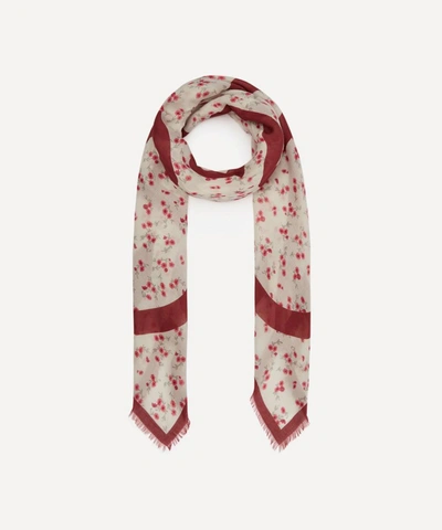 Loewe Flower Print Modal And Cashmere-blend Scarf In Red