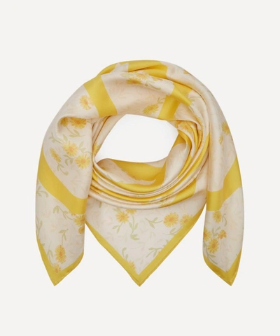 Loewe Flower Print Modal And Cashmere-blend Scarf In Yellow
