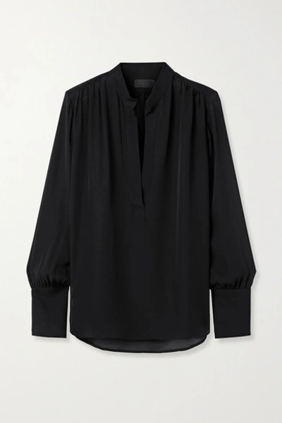 Nili Lotan Colette Silk-chiffon Blouse In Black