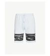 Stone Island Graphic-print Cotton-jersey Tracksuit Shorts In Sky Blue