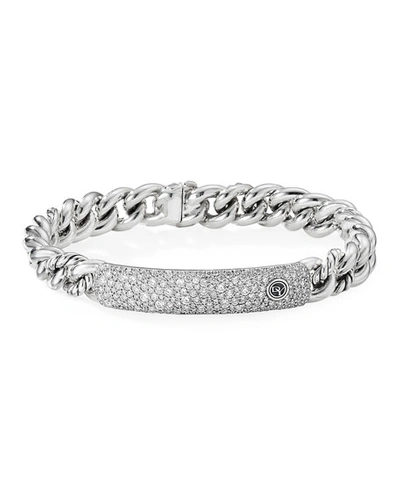 David Yurman Women's Belmont Curb Link Sterling Silver & Diamond Id Bracelet