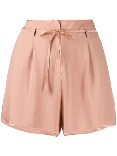 Moncler Tie Waist Shorts In Neutrals