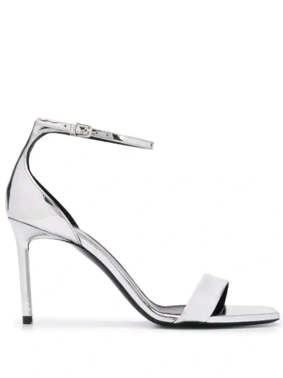 Saint Laurent Amber Sandals In Silver