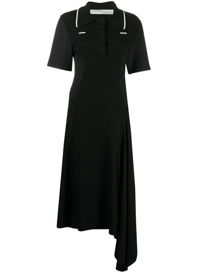 Off-white Polo Shirt Dress In Black