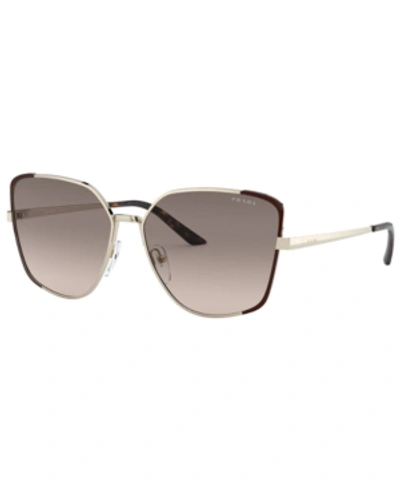Prada Pr 60xs Metal And Mirror-coated Square Sunglasses In Brown Gradient