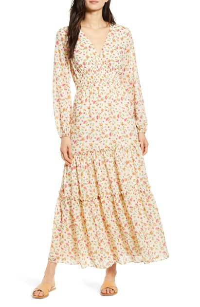 ivory maxi dress long sleeve