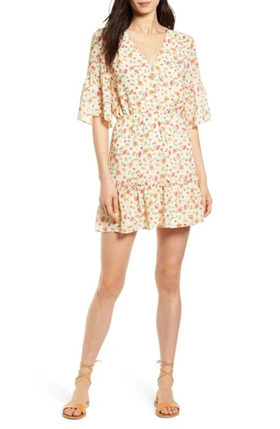 Lost And Wander Love In Bloom Floral Minidress In Ivory Floral