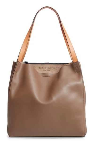 Rag & Bone Passenger Leather Tote In Warm Grey