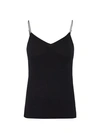 Hanro Seamless Cotton V-neck Camisole In Black
