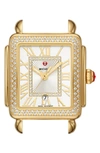 Michele Deco Madison Diamond Dial Watch Head, 29mm X 31mm In Gold/ White