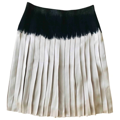 Pre-owned Ferragamo Silk Mid-length Skirt In White
