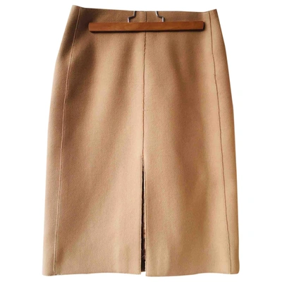 Pre-owned Carven Wool Skirt Suit In Beige