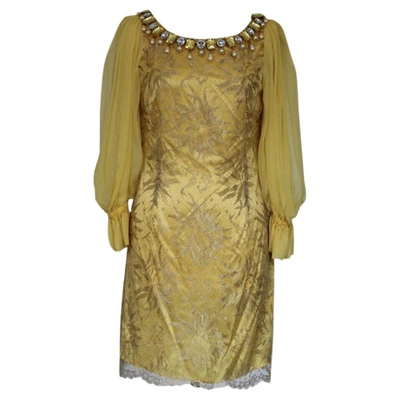 Pre-owned Dolce & Gabbana Mini Dress In Yellow