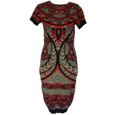 Pre-owned Alexander Mcqueen Wool Mid-length Dress In Multicolour