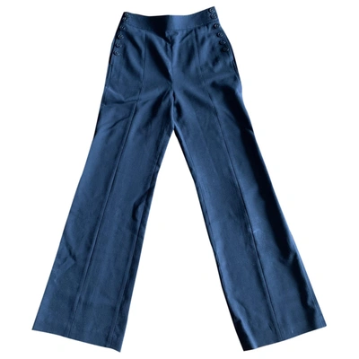 Pre-owned Tory Burch Straight Trousers In Blue