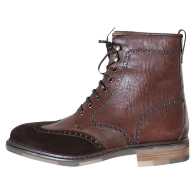 Pre-owned Ferragamo Leather Boots In Brown