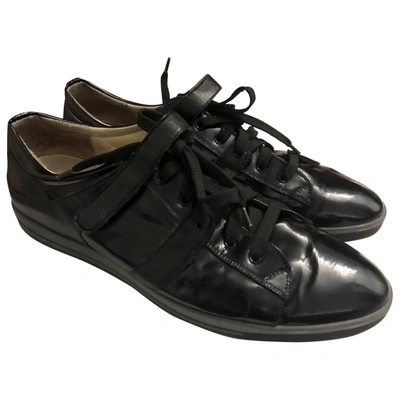 Pre-owned Hugo Boss Leather Trainers In Black