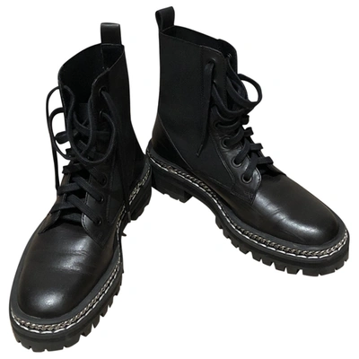 Pre-owned Topshop Leather Boots In Black