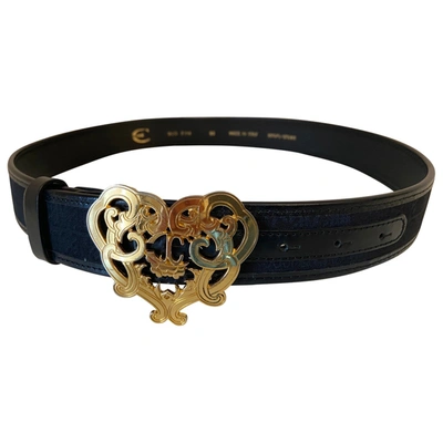 Pre-owned Just Cavalli Leather Belt In Black