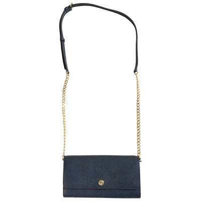 Pre-owned Michael Kors Leather Clutch Bag In Navy