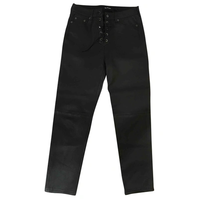 Pre-owned The Kooples Leather Trousers In Black