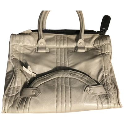 Pre-owned Costume National Leather Handbag In Grey