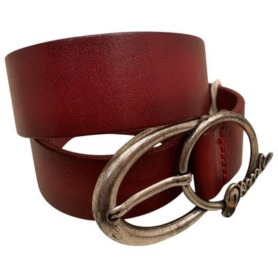 Pre-owned Diesel Red Leather Belt