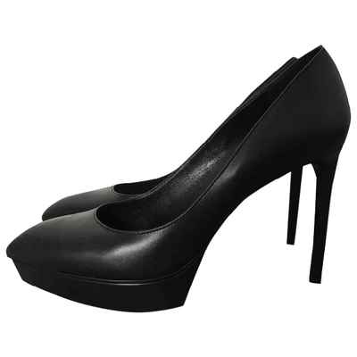 Pre-owned Saint Laurent Janis Black Leather Heels