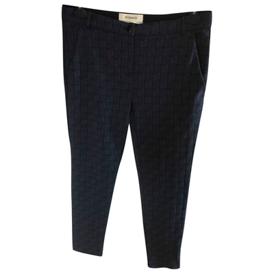 Pre-owned Pinko Slim Trousers In Blue