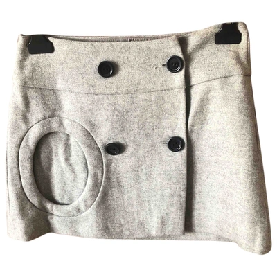 Pre-owned Dondup Wool Mini Skirt In Grey
