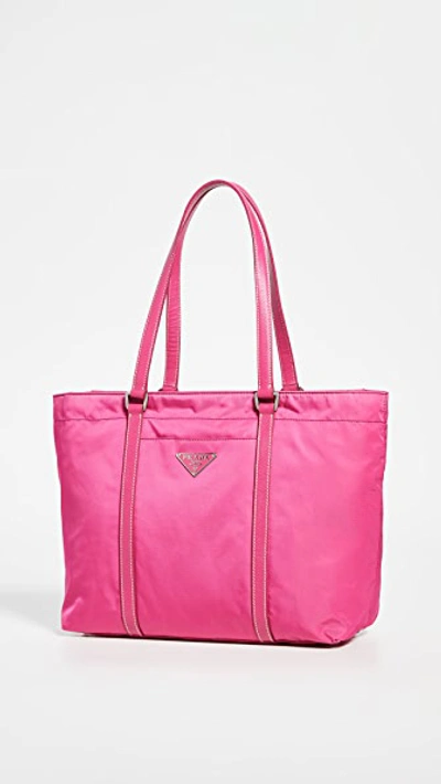 Pre-owned Prada Pink Tessuto Tote