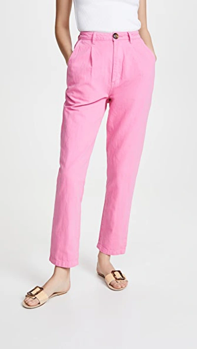 Rolla's Horizon Linen Pants In Hot Pink