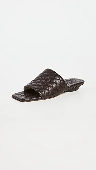Tibi Han Quilted Sandals In Tobacco