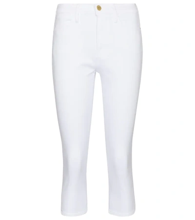 Frame Le High Pedal Pusher Denim Shorts In Blanc