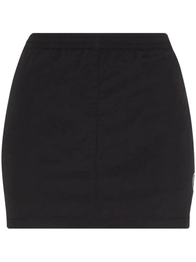 Vetements Logo-embroidered Track Mini Skirt In Black