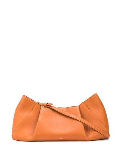 Khaite Jeanne Small Leather Clutch In Brown