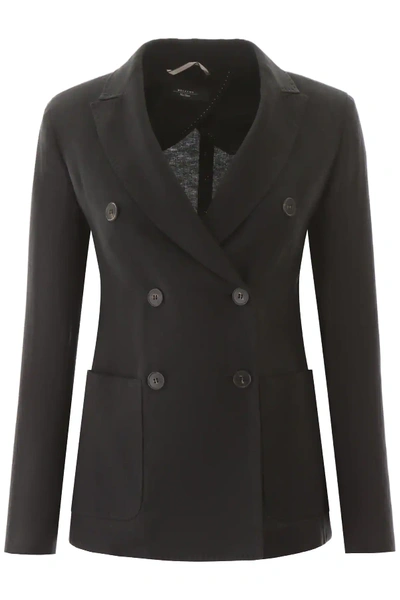 Weekend Max Mara Finnici Linen Blazer In Black