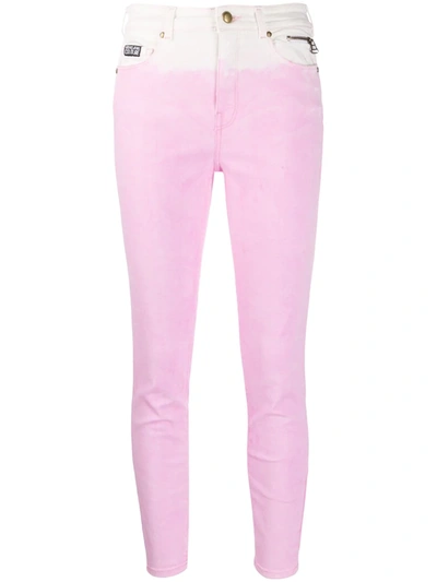 Versace Jeans Couture Two-tone Skinny Jeans In Pink