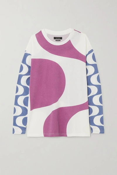 Isabel Marant Leilo Printed Cotton-jersey T-shirt In Pink