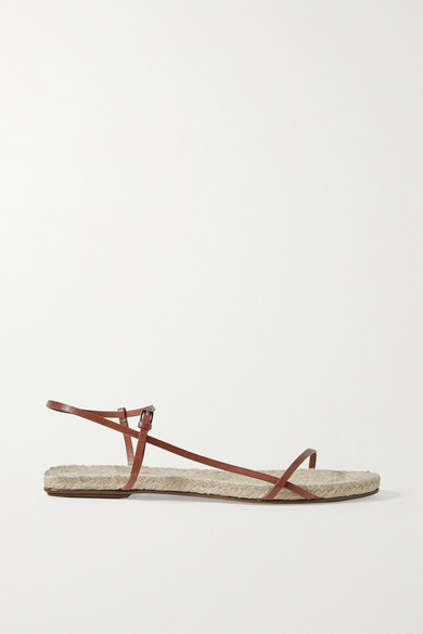 tan leather espadrille sandals