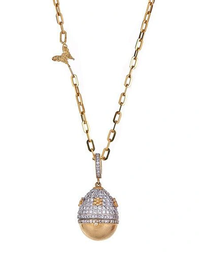 Tanya Farah 18k Royal Couture Diamond Egg Locket Necklace